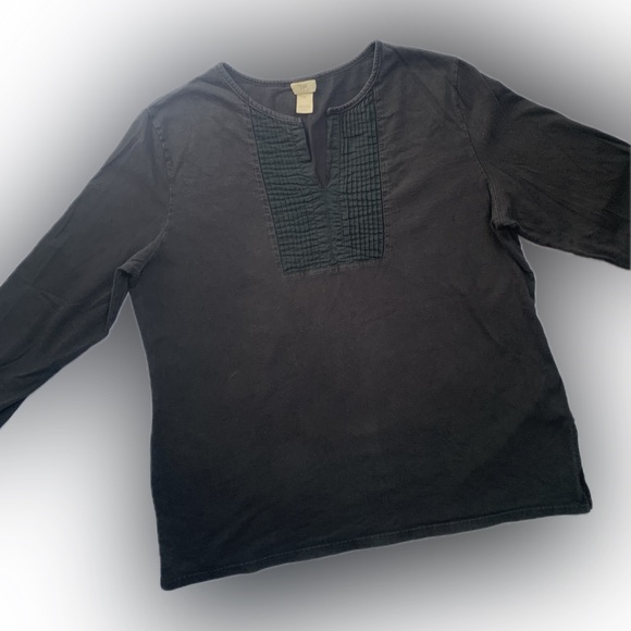 J. JILL tunic shirt pintuck V-Neck cotton, Ladies,  Size XL - Picture 4 of 9